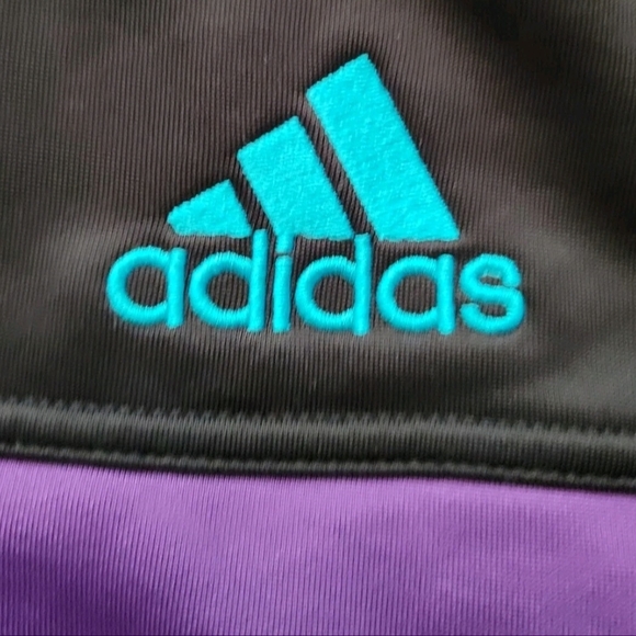 Adidas Men's Climalite Hooded Jacket Purple & Teal Accents Size Medium - Picture 6 of 12
